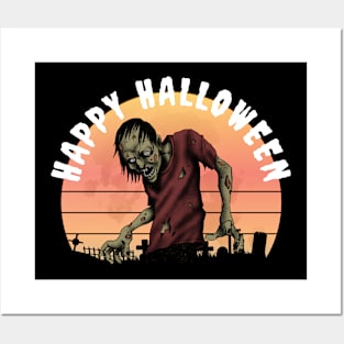 zombie halloween Posters and Art